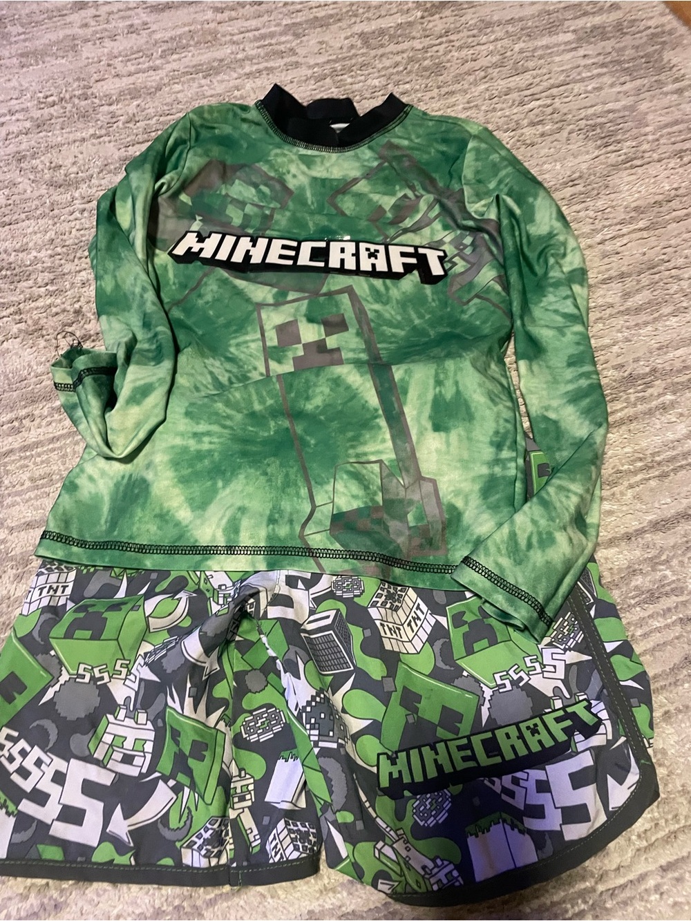 adidas Green and Black Kids Swim Shorts with Graphic Print